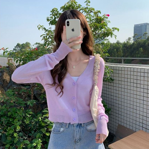 SLT-N01  여름 시원한 얇은 브이넥 가디건 